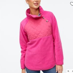 J. CREW quilted button-neck sherpa tunic nwt